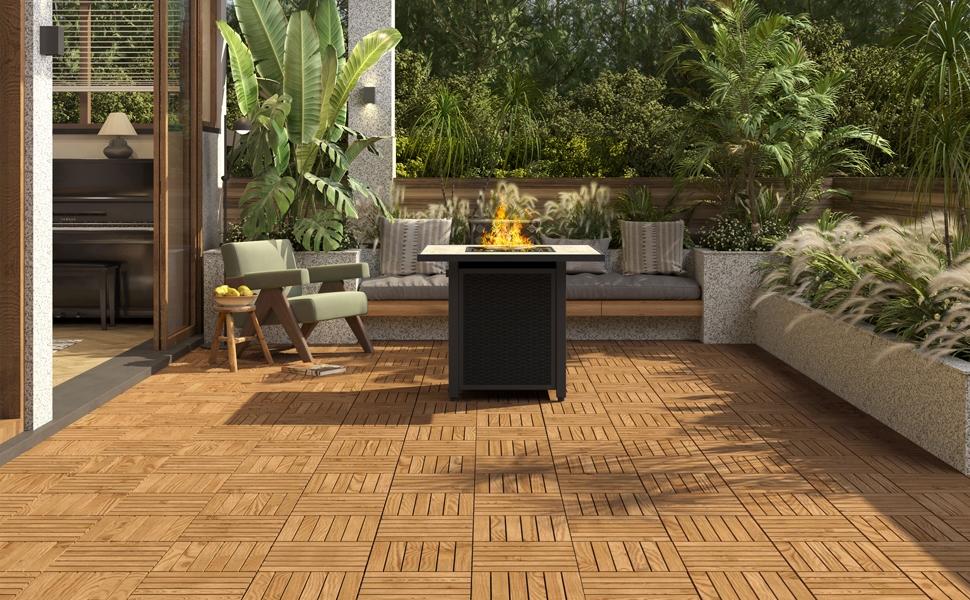 【Durable & Long-Lasting】Yaheetech 27/54/108 PCS Wood Flooring Tiles 12.5X12.5in Wood Plastic Interlocking Flooring Tiles for Outdoor & Indoor Patio Garden Deck Poolside 【Durable & Long-Lasting】Yaheetech 27/54/108 PCS Wood Flooring Tiles 12.5X12.5in Wood Plastic Interlocking Flooring Tiles for Outdoor & Indoor Patio Garden Deck Poolside