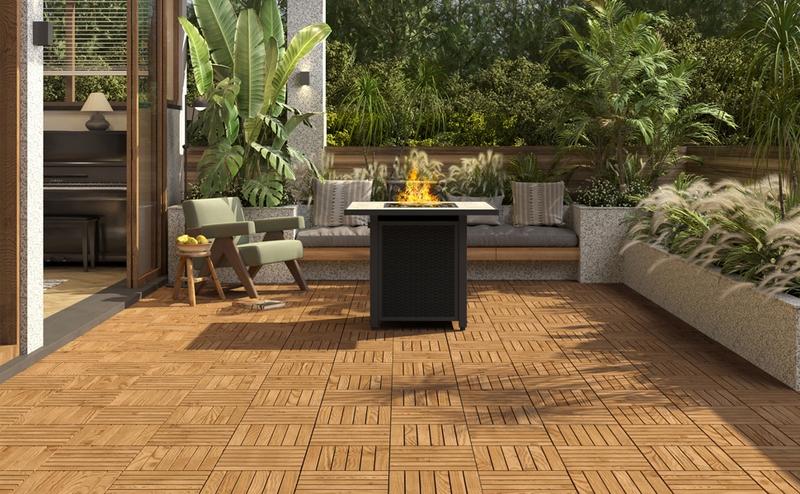 Yaheetech 27/54/108 PCS Wood Flooring Tiles 12.5X12.5in Wood Plastic Interlocking Flooring Tiles for Outdoor & Indoor Patio Garden Deck Poolside