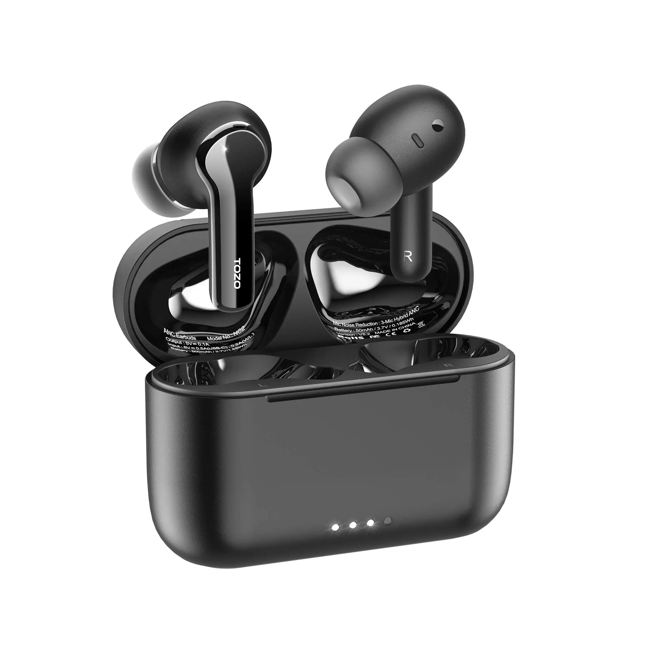 TOZO NC2 Hybrid Smart Noise Cancelling True Wireless Earphones - Waterproof In-Ear Bluetooth Audio Headphones with Charging Case, Father's Day Gift Electronics, Enc Noise Reduction, Noise Cancellation