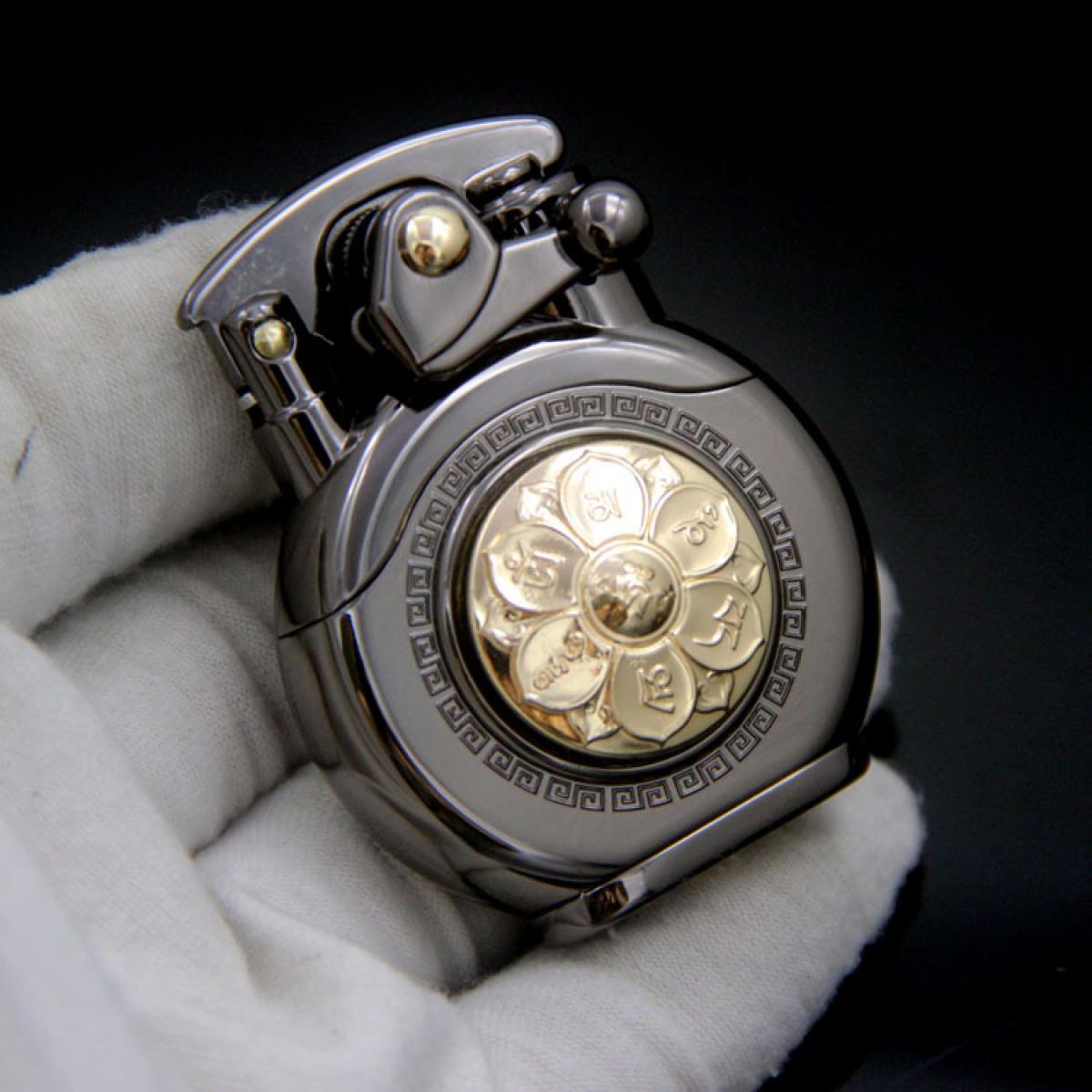 Vintage Cool Lighter, Old Fashioned Liquid Lighter, Creative Lucky Rocker Switch, Lucky Wheel Rotating Disk Decompression, Can Be Added Fuel, Gift Box Packaging, Suitable For Smokers, Collection, Holiday Gifts, Daily Home Ignition, (Excluding Fuel)