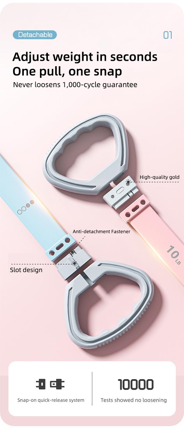 LEXI Multi Level Adjustable Resistance Band 10LB-25LB with Ergonomic Grips for Yoga Stretching Shoulder Training and Home Fitness Shaping