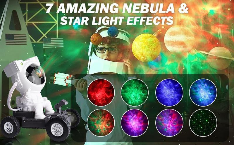 Gen 2 Moon Rover Astronaut Galaxy Projector Night Light, Bluetooth Space Star Projector with Remote & Timer, LED Nebula Ceiling Light for Kids Room, Bedroom Decor, Aesthetic Light, Valentine’s Day & Christmas Gift, Space Lovers, Couples, Romantic Light Ad