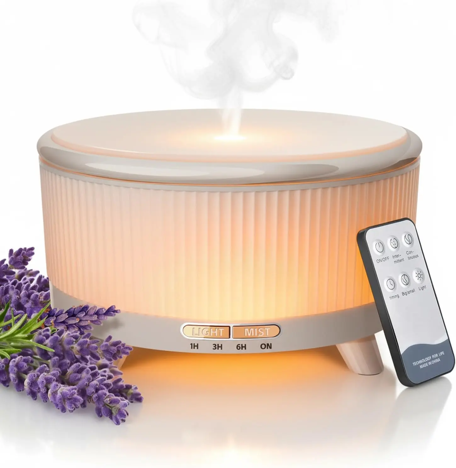 20-Hour Long-Lasting Aromatherapy, 500ML Large Essential Oil Diffuser: Ultrasonic Cool Mist Humidifier with Remote Control, 7 Color Lights, Timer, Auto-Off for Home/Bedroom/Yoga#Summervibes