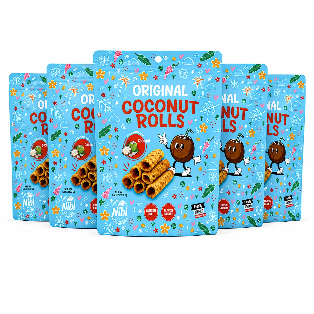 5 bags of Coconut Rolls 4.2 Oz bags
