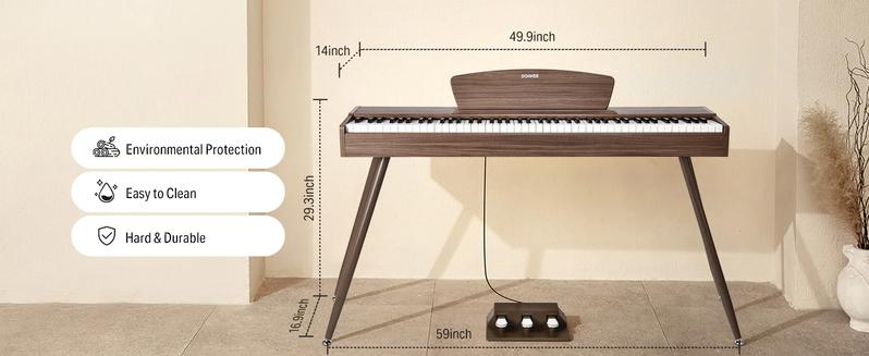 Donner DDP-80 Wooden Style 88 Key Weighted Digital Piano with Stand & 3 Pedal Donner DDP-80 Wooden Style 88 Key Weighted Digital Piano with Stand & 3 Pedal
