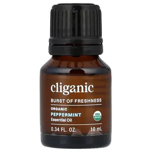 Cliganic Organic Essential Oil, Peppermint , 0.34 fl oz (10 ml)