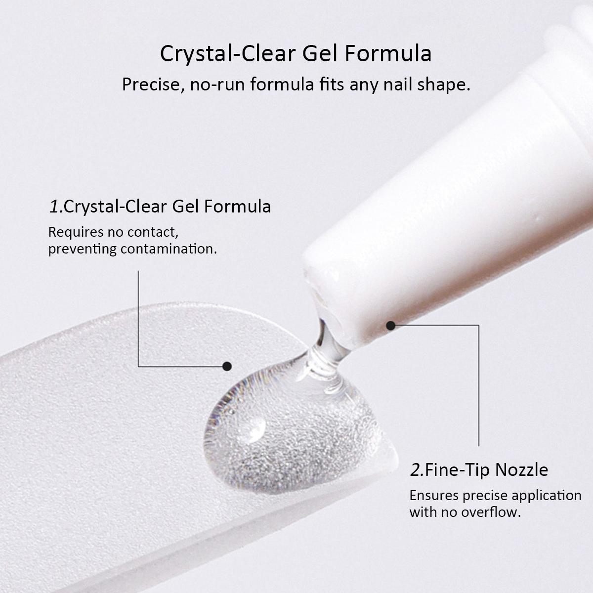 SOLWINK 10g LightFree 5Sec Nail Glue - No Lamp Needed Crystal Clear Jelly Gel