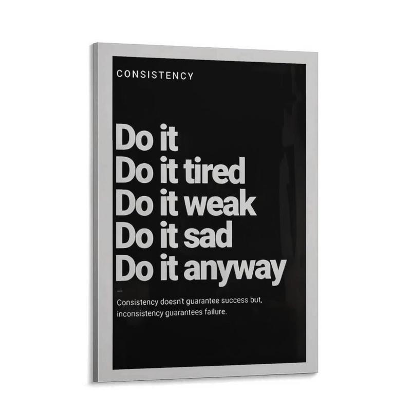 Motivational Canvas Wall Art - "Take Action" Perseverance Poster, Black Background White Text,Suitable For Home, Office, Gym Or Workspace Decor, Wall Art Poster, Perfect Room Decoration