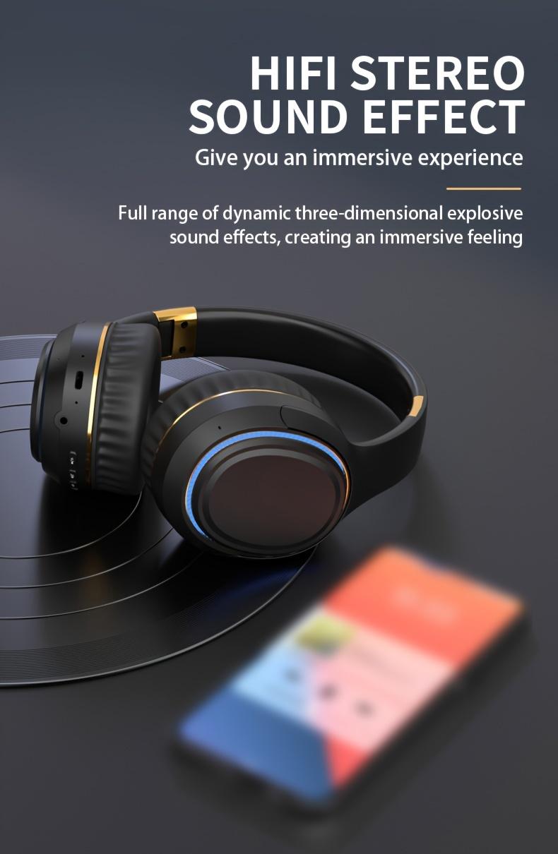 YANUAIA Bluetooth of headphones RGB Wireless Headsets With LED Lights,HiFi Bass Headsets,Mobile And Portable Outdoor Sports Headsets,Wireless Transmission,Multi-Function Headsets Support FM Radio,TF Card Playback,USB Flash Drive Reading, Gifts