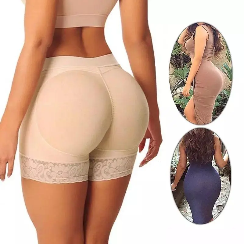 Women Butt Lifter Body Shaper Tummy Control Panties Boyshorts Shapewear Spandex Solid Nylon Womenswear Patchwork Lace