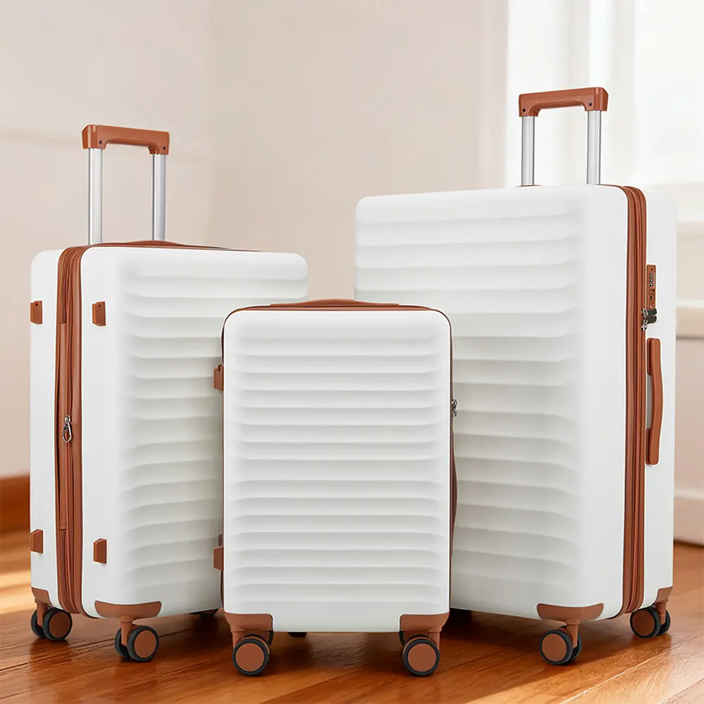 3-Piece Durable PC Hardshell Luggage Set, Expandable Lightweight Suitcases with Spinner Wheels & TSA Lock for Business Travel, 20/24/28 Inch, Durable Luggage Set, Expandable Luggage Sets