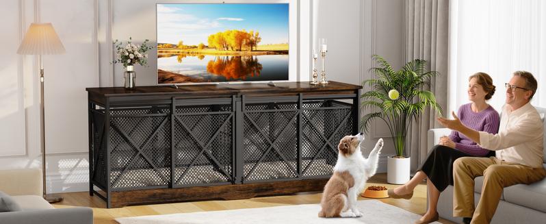 COZPAW 78" Dog Crate Furniture for 2 Dogs,Extra Large Breed Double Chew-Resistant Indoor Pet House,Heavy Duty Wooden XXL Large Kennel, Furniture Style XL Dog Cage, Max 300lbs Capacity (Brown) COZPAW 78" Dog Crate Furniture for 2 Dogs,Extra Large Breed Double Chew-Resistant Indoor Pet House,Heavy Duty Wooden XXL Large Kennel, Furniture Style XL Dog Cage, Max 300lbs Capacity (Brown)