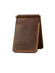 ROYAL Cash Clip Wallet Two-Side Front & Inner Hidden Pocket for Extra Storage and Security Brown Leather Design with Easy Access and Style Secure Practical Practicality