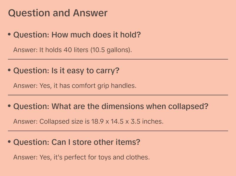 SAMMART 40L (10.5 gallon) Collapsible Plastic Laundry Basket - Foldable Pop Up Storage Container/Organizer - Portable Laundry Hamper - Space Saving