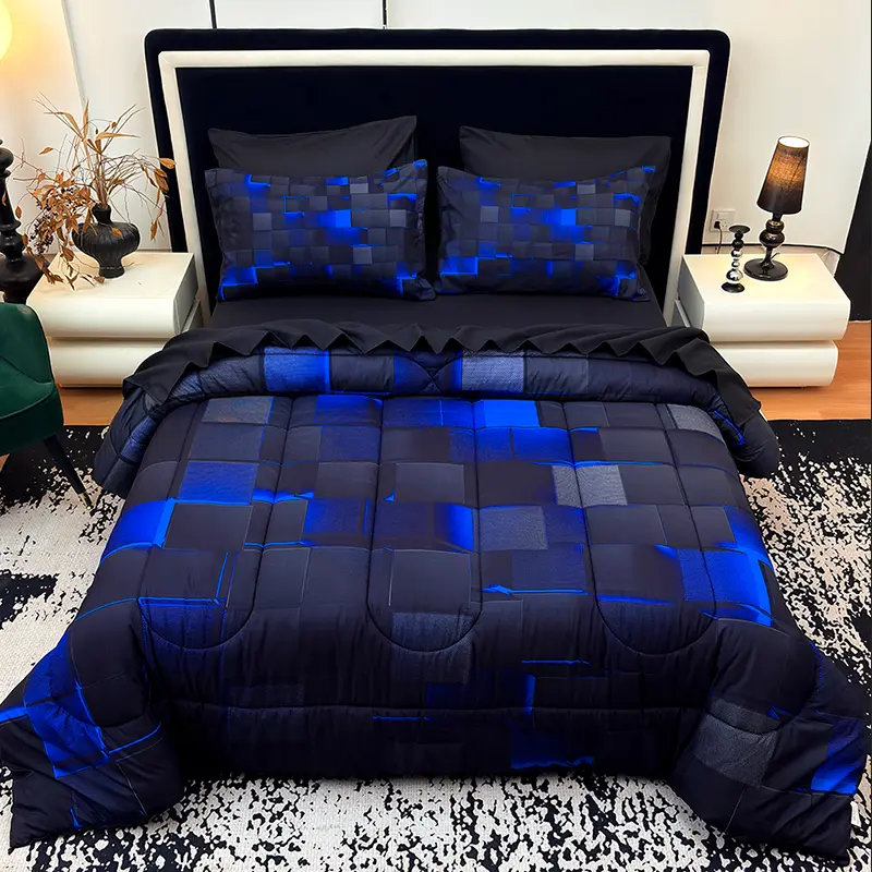 [Weekly Deals] 4-Season Technology Quilt Set - 3/6/7-Piece Bedsheet Sets, Digital Printing comforter, All-Year Use, Avant-Garde Bedroom Decorative Bedding, Cyber Atmosphere Refresh, Summer Compatible, Decorative Bedding Set