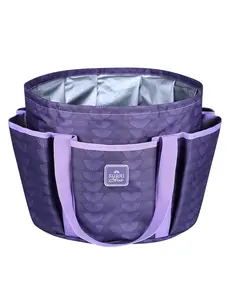 Horse Grooming Bag, Tote Organizer for Horses Grooming Tote Tool Bag with 6 Pockets for Equestrian Supplies Purple