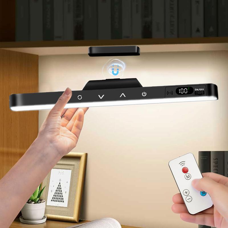 6W Under Cabinet Lighting with Remote Control, Rechargeable 4000mAh Vanity Light for Mirror, Adjustable Color Brightness, No-Drill Magnetic Light Bar for Bedroom,Bathroom,Kitchen,Closet,Desk