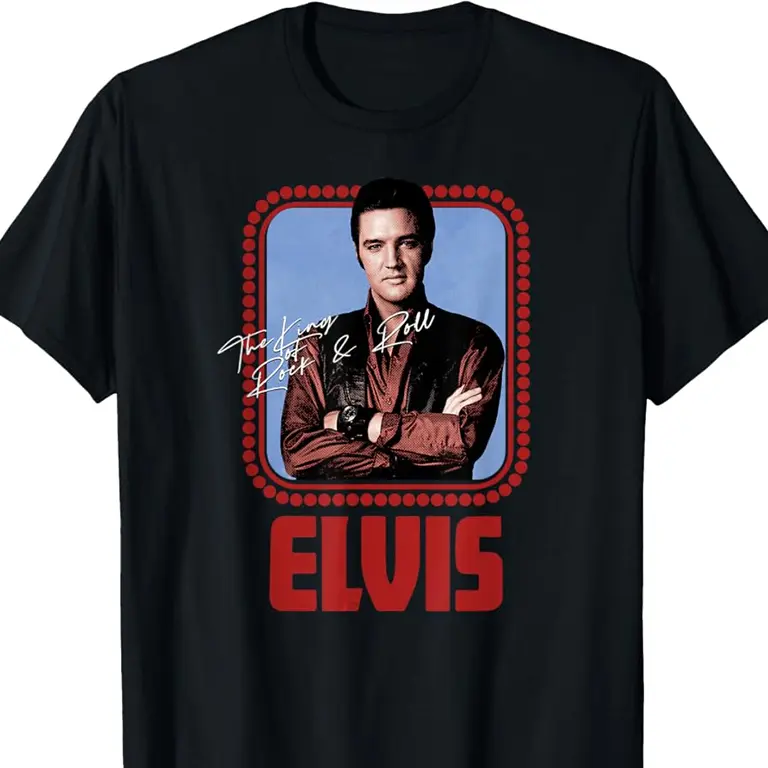 Elvis Presley Official Rock N Roll Script T-Shirt
