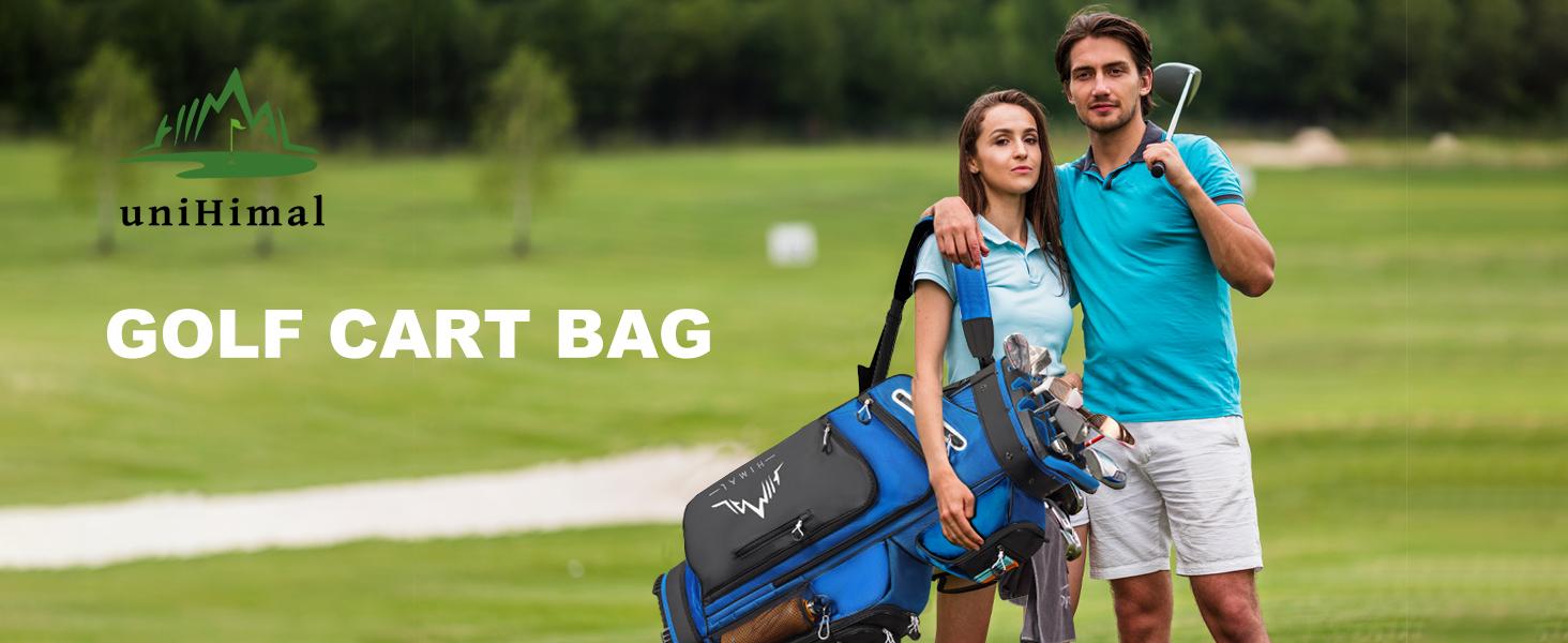UNIHIMAL 14-Way Golf Cart Bag, Premium Full Length Golf Bag for Men with Magnetic Leather Pocket, Handles and Rain Cover UNIHIMAL 14-Way Golf Cart Bag, Premium Full Length Golf Bag for Men with Magnetic Leather Pocket, Handles and Rain Cover