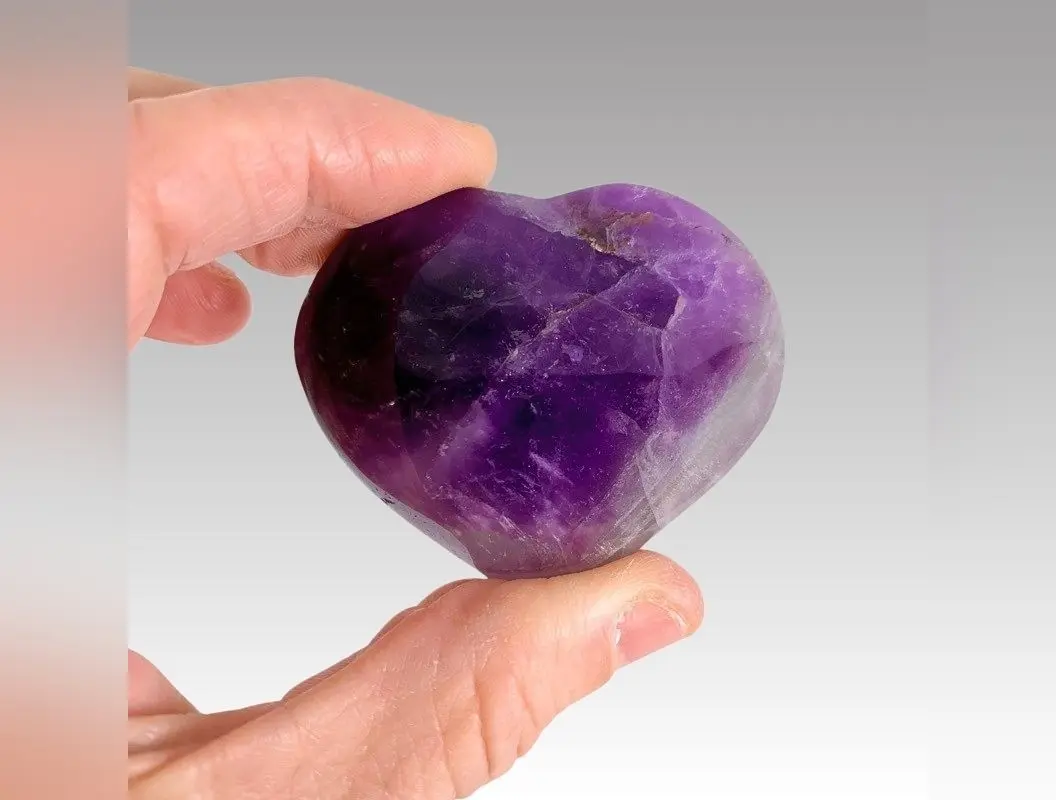 Amethyst Carved Hearts   