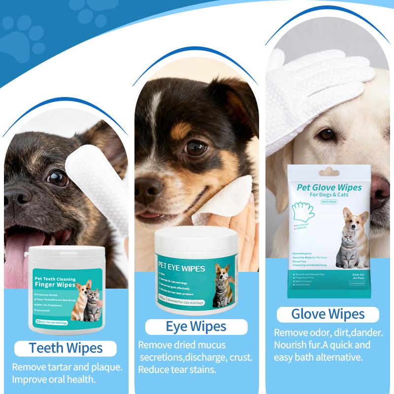 6Piece All-in-one Grooming Kit - Pet Grooming Glove Wipes 6PCS/PACK & Pet Teeth Cleaning Finger Wipes 50pcs & Pet Eye Wipes 100 Pcs & Pet Ear Drops 60ml & Pet No-Rinse Paw Cleaner 100ml & Pet Deodorizing Spray 60ml 6Piece All-in-one Grooming Kit - Pet Grooming Glove Wipes 6PCS/PACK & Pet Teeth Cleaning Finger Wipes 50pcs & Pet Eye Wipes 100 Pcs & Pet Ear Drops 60ml & Pet No-Rinse Paw Cleaner 100ml & Pet Deodorizing Spray 60ml