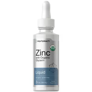 Horbäach Liquid Zinc Drops | 2 Oz | with Organic Glycerin | Vegetarian, Non-GMO, Gluten Free Supplement