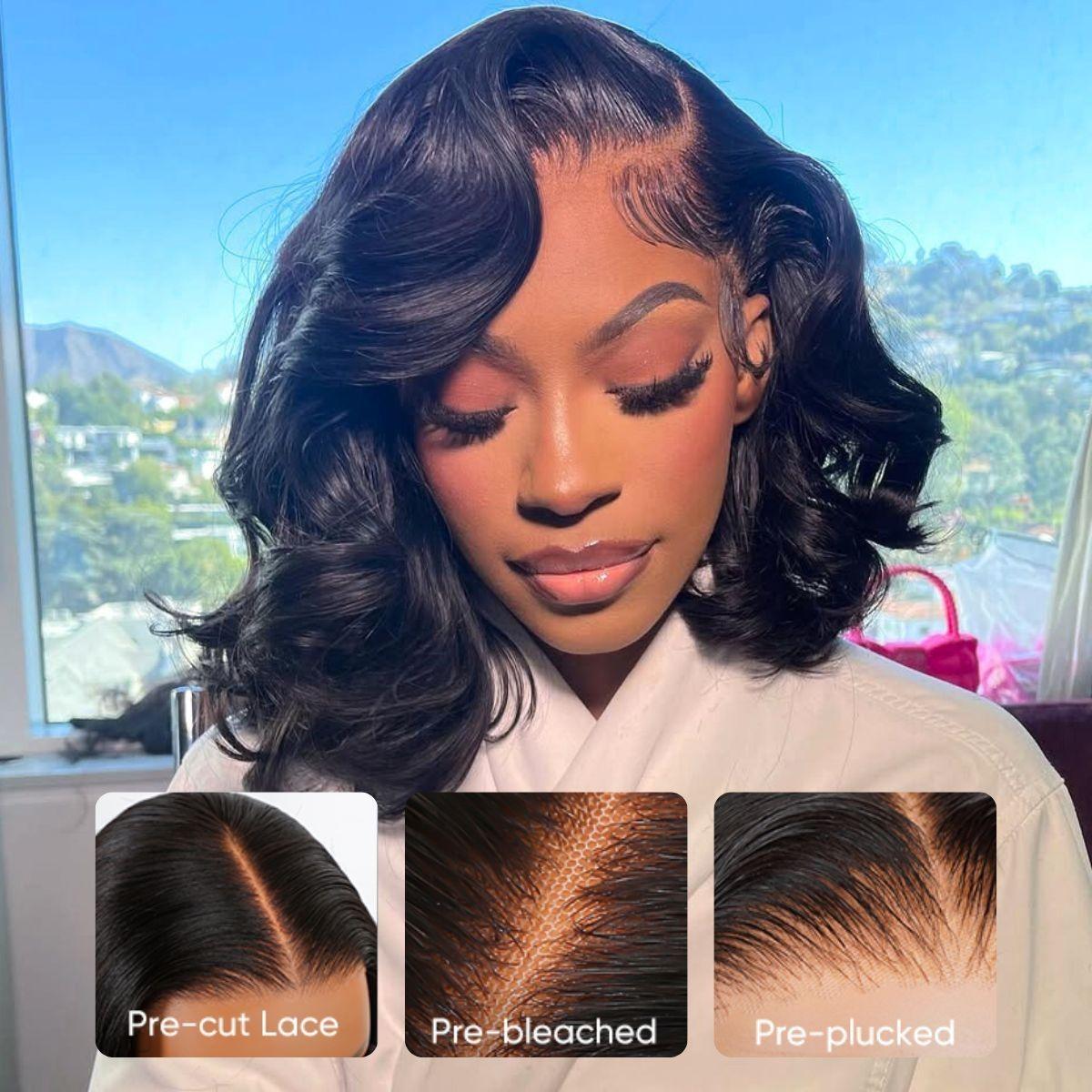 [Free Upgraded 7x6 Lace] Menglle Hair Glueless 250% Density 7x6 Lace Closure Wig Bouncy Body Wave Pre Cut Pre Bleached Ready Go Wigs Side Part#springfresh#GiftedInLove
