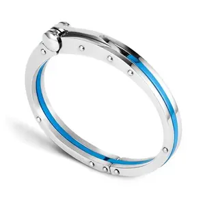 My Daily Styles Mens Stainless Steel Handcuff Bracelet Adjustable Fit Everyday Wear