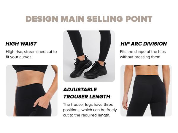BRXL【Discount for live】No Front Seam 25" Women's High Waisted Leggings Buttery Soft Adjustable Length Pockets Workout Yoga Gym Pilates Fitness Training Pant with Practical Pocket Design and Comfortable Fit-brxl-2