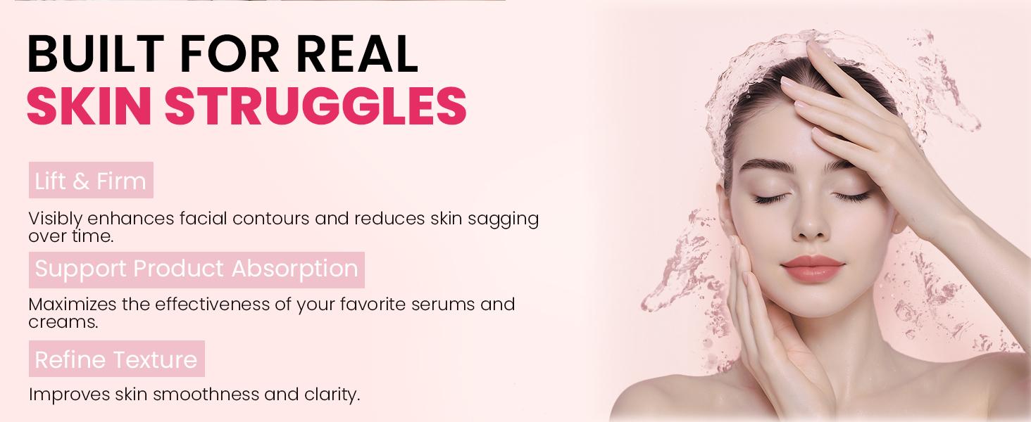 Face Lift Device – 8 in 1 Skin Tighten and Lift, LED Light Therapy for Wrinkles, Korean Skin Care, Spa-Grade Facial Massager Lift & Firm Beauty Massager (Black)