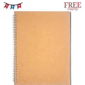 10 inch x 7.5 inch, 100GSM, Blank Spiral Notebook, 1-Pack, with writing backboard, (Brown)