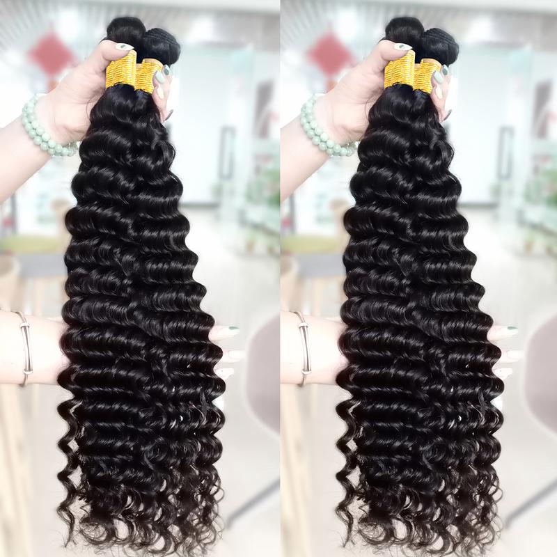 Glulaze Mongolian Kinky Curly Hair Bundles With 4x4 Lace Closure Human Hair Weave Extensions Deep Wave Flip Over Quick Weave Raw Hair Bundles for Sew In