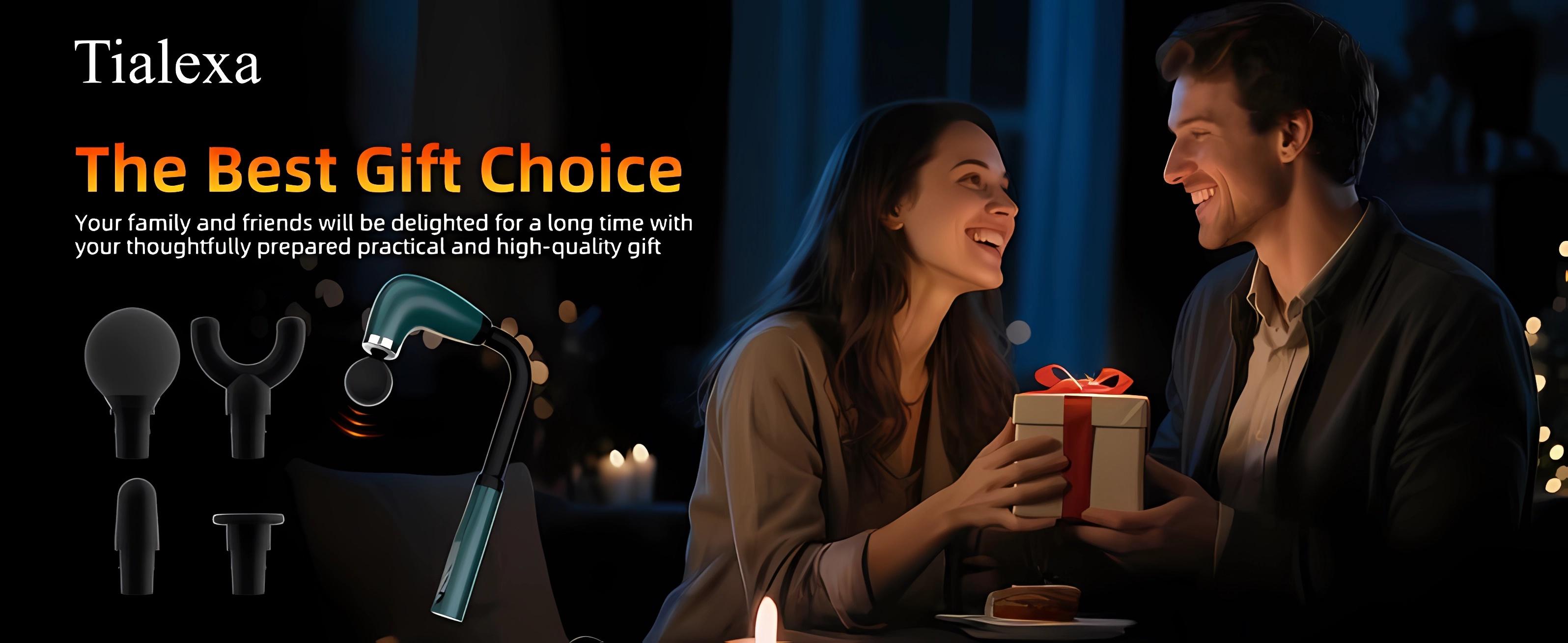 Extended Handle Massage Gun for Full Body Use | 9 Levels of Intensity & 4 Massage Heads | Quiet Motor with Long Reach Handle for Back, Neck, Waist & Legs | Portable Percussion Massager for Daily Use, Travel & Home Comfort gifts