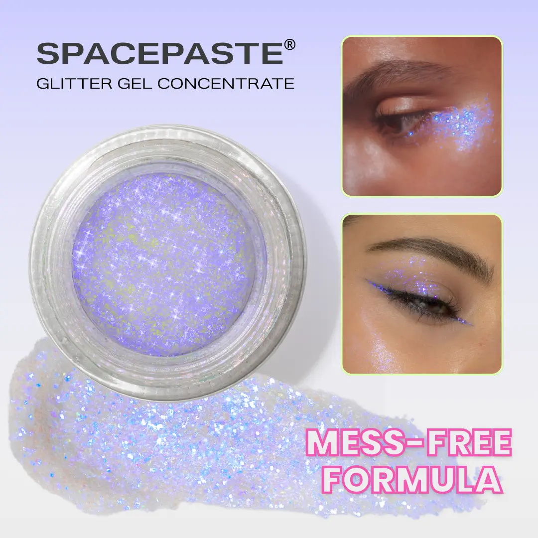 Lemonhead LA SPACEPASTE Pro-Grade Cosmetic Glitter Gel for Eyes, Face & Body | No Fallout, Easy to Apply, Longwear, Mess-Free, Makeup Artist Approved, Viral Glitter Makeup (Pro & Mini Sizes)