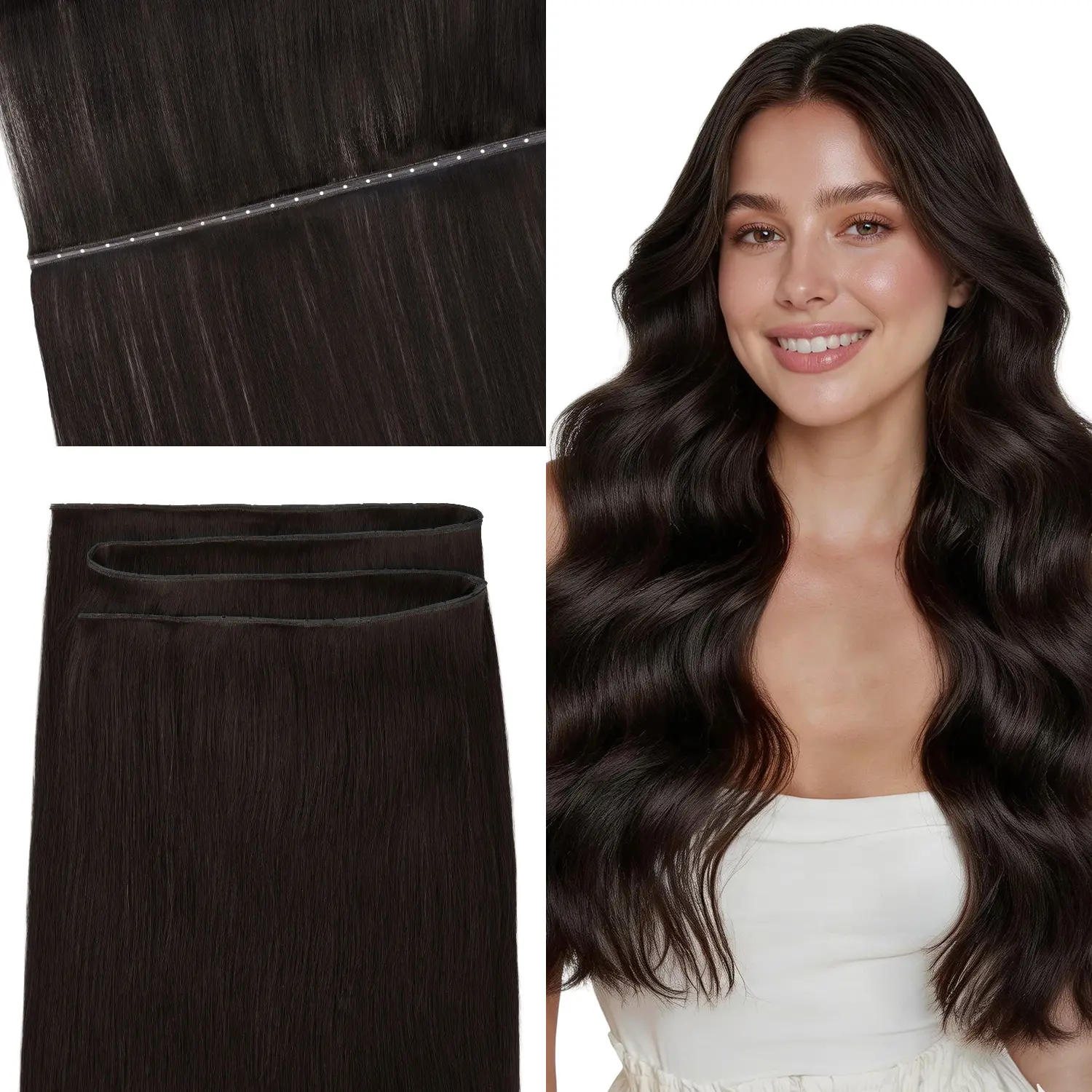 GOO GOO Hair Double Genius Butterfly Weft Wing Weft Human Hair Extensions , 14-24inch, 100-120g, Invisible Remy hair，Straight Natural Summer Hair summer hairstyles #tiktokshopbacktoschool #sohochic