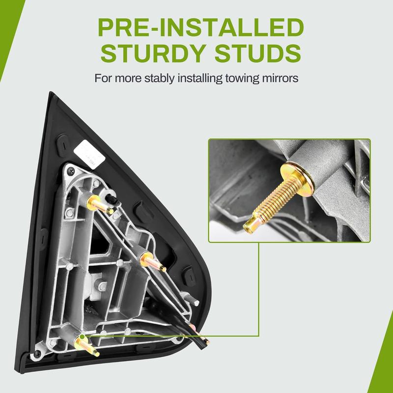 YITAMOTOR Towing Mirrors Compatible with 2014-2018 Silverado Sierra 1500 2500HD 3500HD Power Heated Smoke LED Turn Signal Manual Telescoping Folding Clearance Light Reverse Light Black Housing Car Accessories Auto Parts