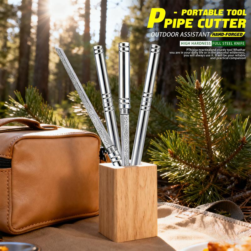 【High Hardness Outdoor Straight Knife】Pen-Shape Portable Full Steel Blade  Sharp & Smooth Cutting! Perfect for Camping/Daily Use #OutdoorTool #EDCKnife