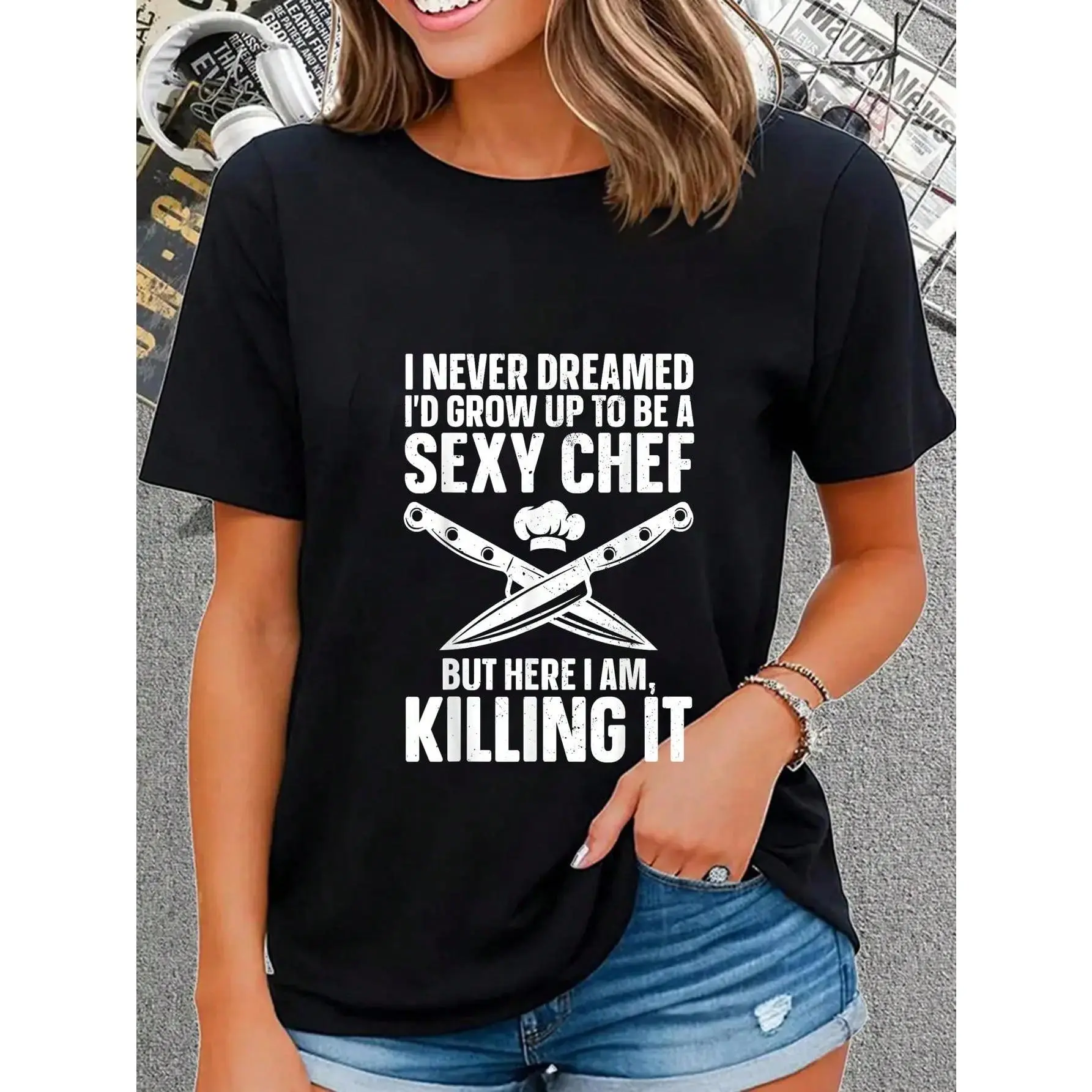 100% Cotton Funny Chef Design For Men Women Cooking Culinary Cook Chef T-Shirt