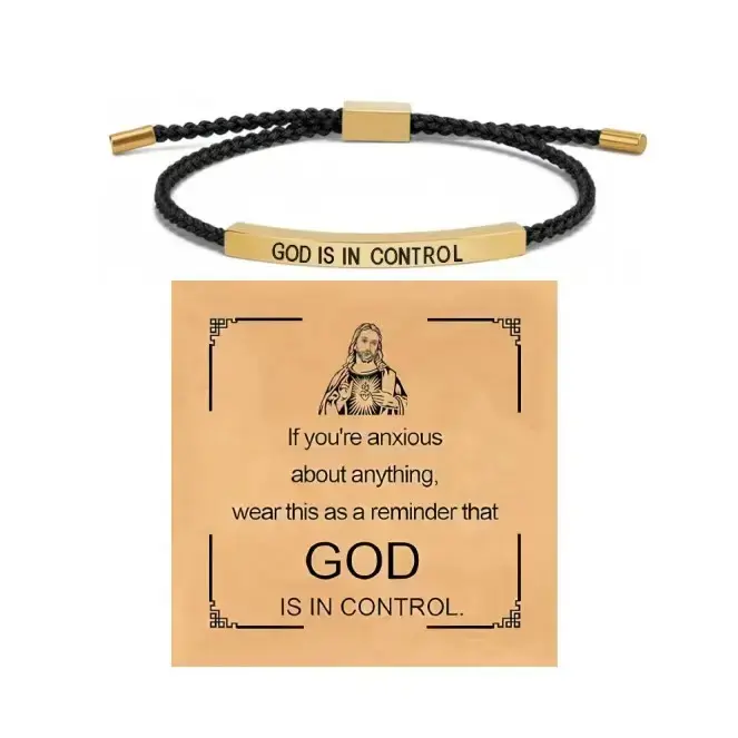 GOD IS IN CONTROL Inspire Bracelet - Simple Inspirational Jewelry with Clear Message for Everyday Wear【Dealsforyoudays】#SummerVibes