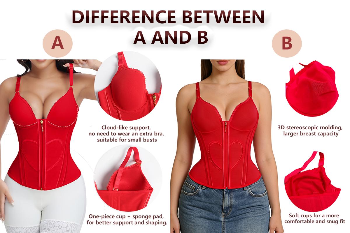 JOSHINE SHAPER Women's Sexy Waist Training Corset with Heart Pattern, Small Cup Tummy Control, External Zipper, Breathable Fabric, Perfect for Gym & Daily Wear JOSHINE SHAPER Women's Sexy Waist Training Corset with Heart Pattern, Small Cup Tummy Control, External Zipper, Breathable Fabric, Perfect for Gym & Daily Wear