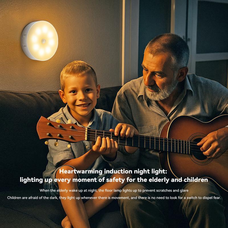 Indoor Motion Sensor Night Light USB Rechargeable Lamp Magnetic Mount Warm Light for Kitchen Closet Pantry Wardrobe Coffee Corner Bathroom Stairs Hallway Sink Cabinet Laundry Room Tool Room Garage Refrigerator