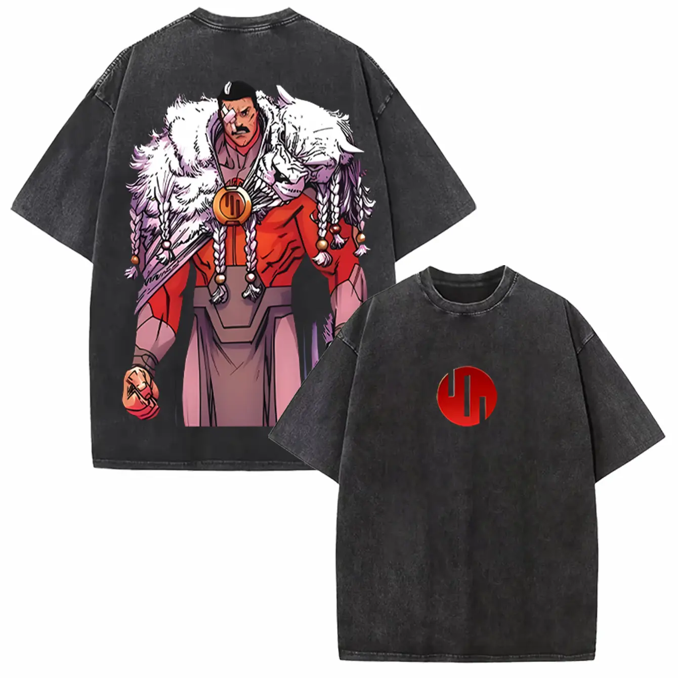 "Thragg The Conqueror" Viltrumite War - Invincible Comic Double Printed Oversize Lightweight Acid Washed Tee TV Series Graphic Tee T-Shirt, Vintage Oversized Streetwear  Heavy Cotton Tee, Gift For Fans Merch