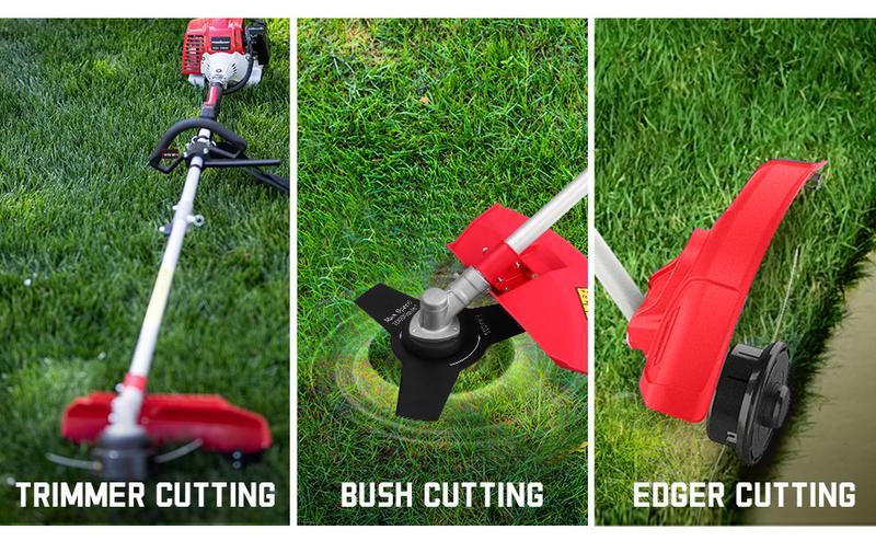 AMERISUN 25.4cc Gas Weed Wacker, 3-in-1 String Trimmer/Edger 16-Inch, 10-Inch Brush Cutter, (AM4532）