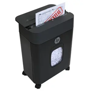 HP 8Sheet Microcut Shredder - Paper and Credit Cards, 3.4Gallon Basket, Caster Wheels