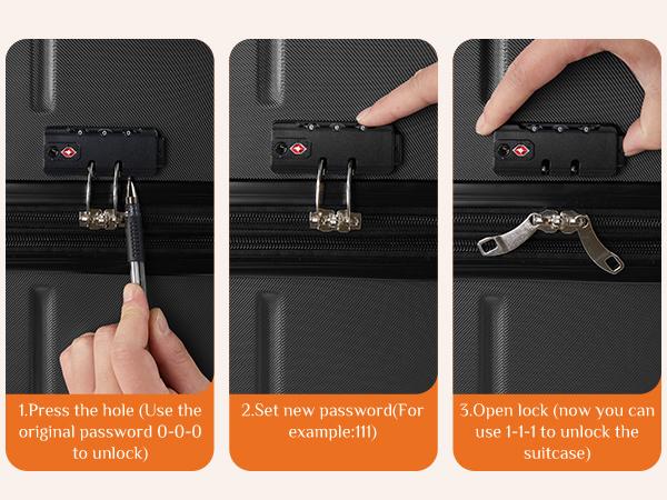 Luggage 20''/24''/28''Luggage, Hard Shell ABS Suitcase with Double Spinner Wheels, Lightweight Expandable Rolling Luggage with TSA Lock