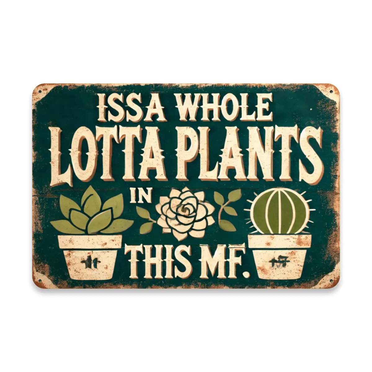 Charming Vintage Metal Sign Featuring Humorous Garden Theme Ideal for Home Kitchen Bar or Club Decor