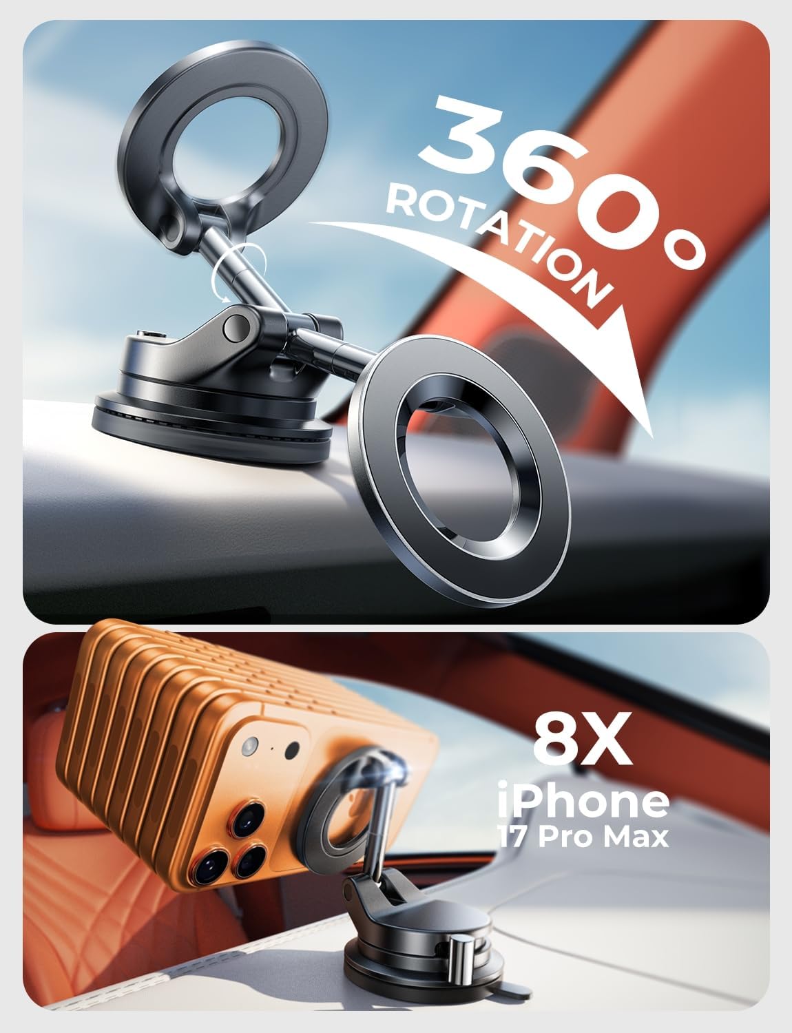 LISEN for Magsafe Car Mount, Magnetic Phone Holders for Your Car, Vacuum Phone Mount for Car Accessories for Women Men Interior Jeep BMW, SuctionPro Gifts Kits, for iPhone 17 Pro Max 16 15 14 13 LISEN for Magsafe Car Mount, Magnetic Phone Holders for Your Car, Vacuum Phone Mount for Car Accessories for Women Men Interior Jeep BMW, SuctionPro Gifts Kits, for iPhone 17 Pro Max 16 15 14 13