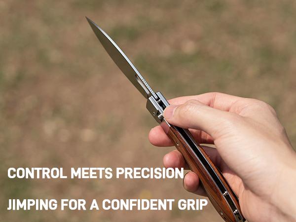 CJRB Sasaya Pocket Tool Knife with 3.5'' AR-RPM9 Steel Blade, EDC Knife with Wood Handle for Men Women Camping Hiking and FathersDayGift