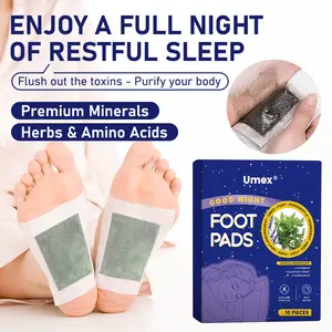 Umex Mugwort Detox Foot Pads – Deep Cleansing Foot Patch with Ginger Powder & Charcoal, Natural Adhesive Pads for Relaxation & Sleep Support