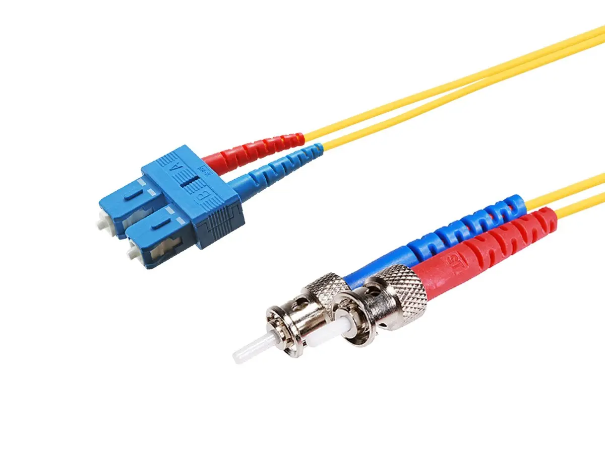 Monoprice 46089 0.5 m Single Mode Fiber Optic Cable, SC-ST UL 3 mm 9-125 OFNR Duplex - Yellow